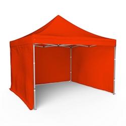 Assalit-Jean Tente pliante Barnum Aluminium 300x300cm - Orange + 3 murs offerts - orange SL3X300+3M07_0