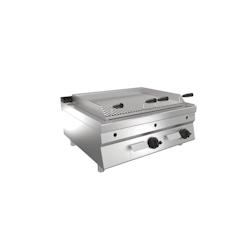 Bartscher Grill inox pierre pierre de lave gaz, 2 zones, à poser, 14 000 W, GAZ - 4015613773438_0