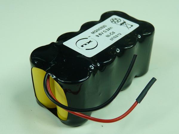 Batterie industrielle NiCd 8x 1/2AA NX 8S1P ST2 - 9.6V 270mAh avec fils_0