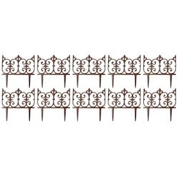 Bordure de jardin en fonte Valentine Lot de 10 Esschert Design - marron 3700866345228_0