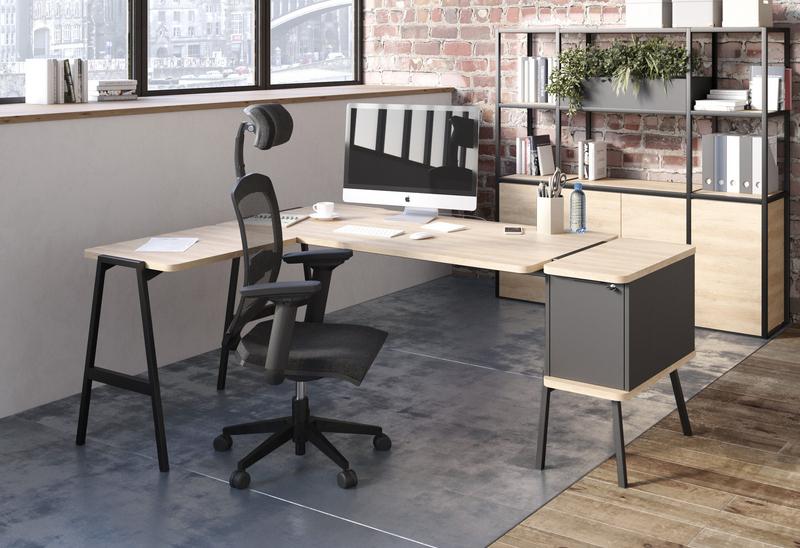 Bureau individuel avec retour 70 cm Summit_0