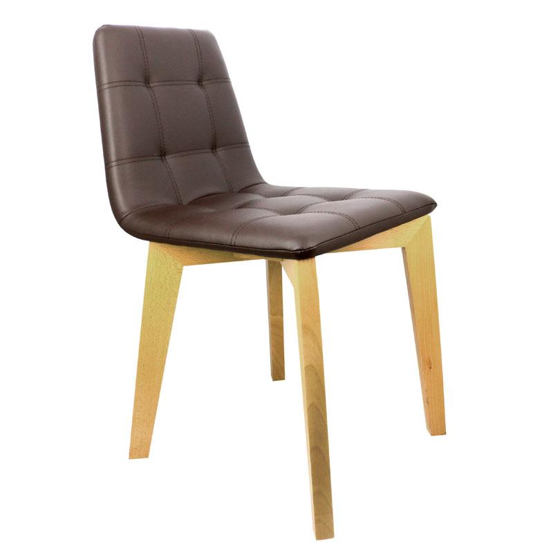 Chaise de restaurant design assise étroite - MARRON_0