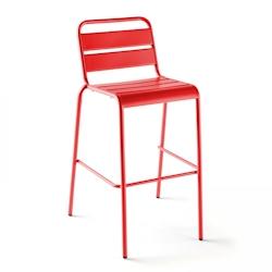 Oviala Business Chaise haute en métal rouge - rouge acier 105768_0