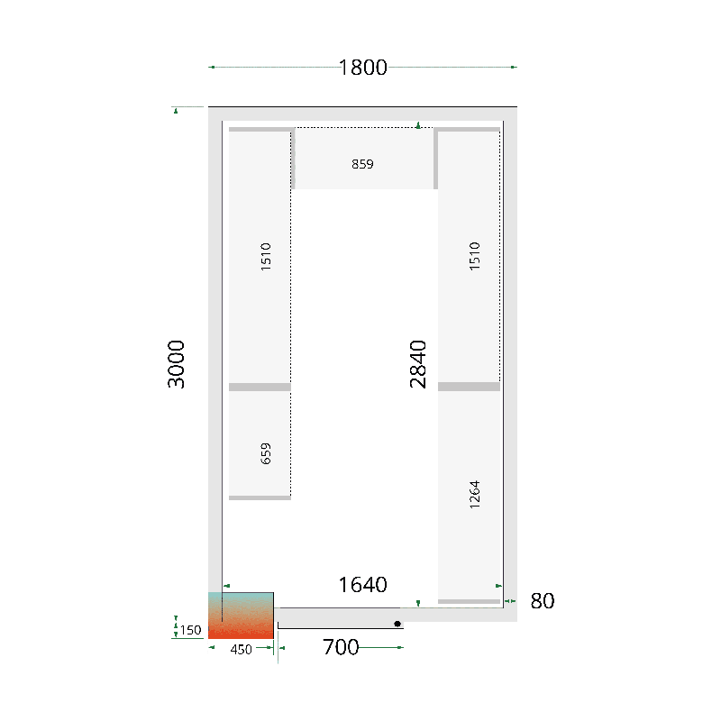Crpf1830 - Rack de stockage TEFCOLD - Charge max. 450 kg - Compatible lave-vaisselle_0