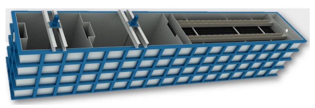 Décanteur lamellaire préfabriqué gamme Export - Caractéristiques adaptées aux conteneurs maritimes à toit ouvert et au transport terrestre standard_0