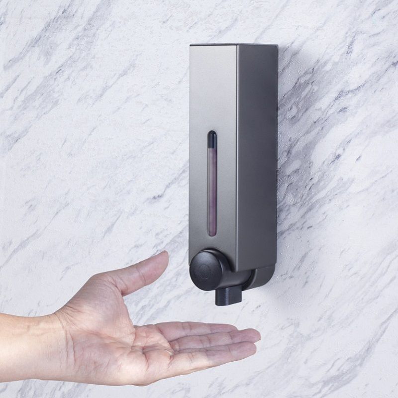Distributeur de savon - Homepluz - 250 ml - gris métallisé - modèle HP-725-1VP - montage mural compact_0