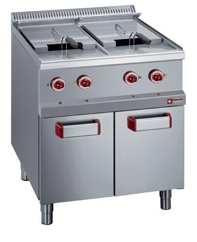Friteuse électrique 2 cuves 13 litres sur armoire - Diamond - 18 kW, 700x700xh850/920 mm_0