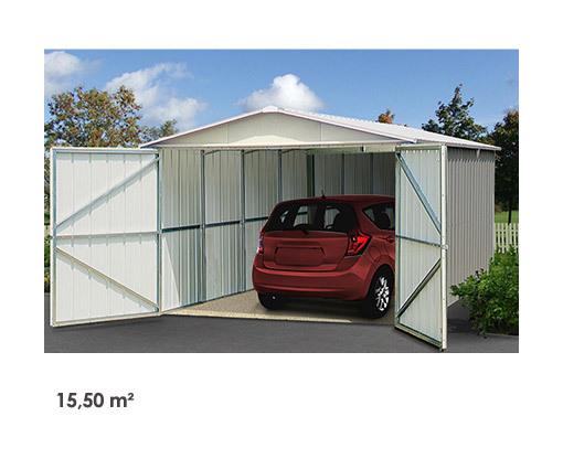 Garage métal 19,52m2 Vastra – Abri voiture extérieur - Porte