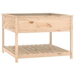 Helloshop26 - Jardinière bac lit surélevé plantes fleurs terrasse jardin avec étagère 111,5 x 111,5 x 81 cm bois massif de pin 02_0038380 - 30002_0