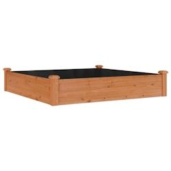 Helloshop26 - Jardinière bac lit surélevé plantes fleurs terrasse jardin de jardin doublure 120 x 120 x 25 cm bois massif sapin 02_0039832 - 300021_0
