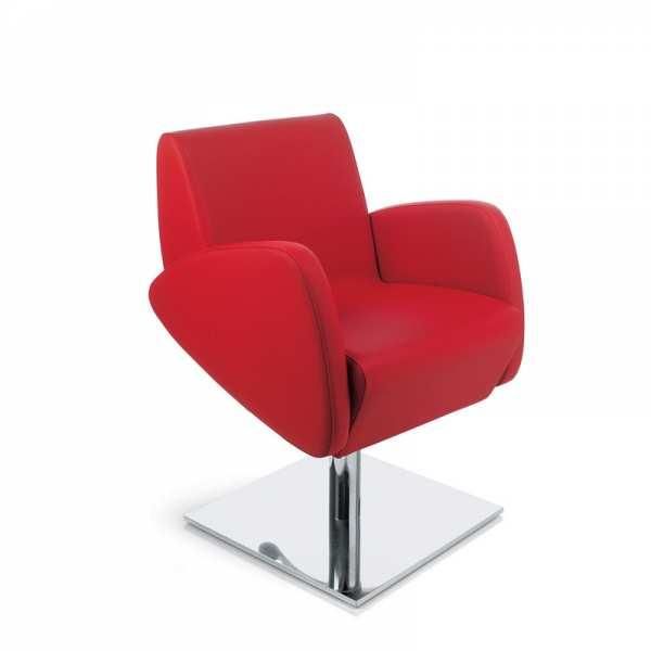 Fauteuil de coiffure - Formula Chair FB 120 WQ avec accoudoirs capitonnés, base carrée et pompe hydraulique blocable haut de gamme_0