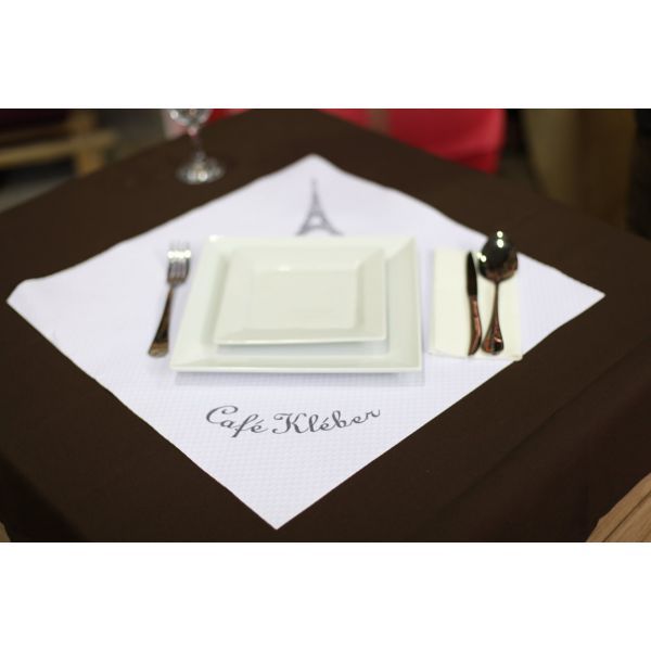 Nappe papier blanche personnalisée - Oscar de la Table - Dimensions 40x60 cm - Lot de 1000_0