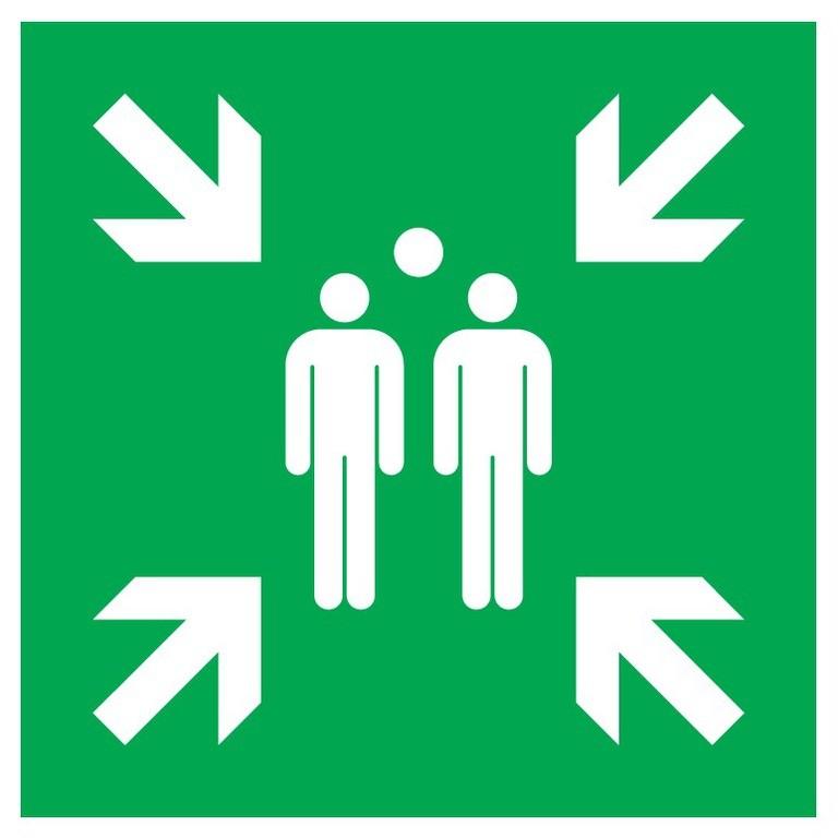 Panneaux rigides adhésifs photoluminescents 200x200 mm - secours évacuation - ISO 7010 - PNCPSLAD-NV01/PTRS_0