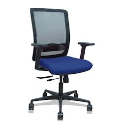 Piqueras y Crespo Silla Haches traslack malla negra asiento bali azul marino brazos 2D ruedas 65mm - bleu multi-matériau 395TKM840B200B2DB68R65_0