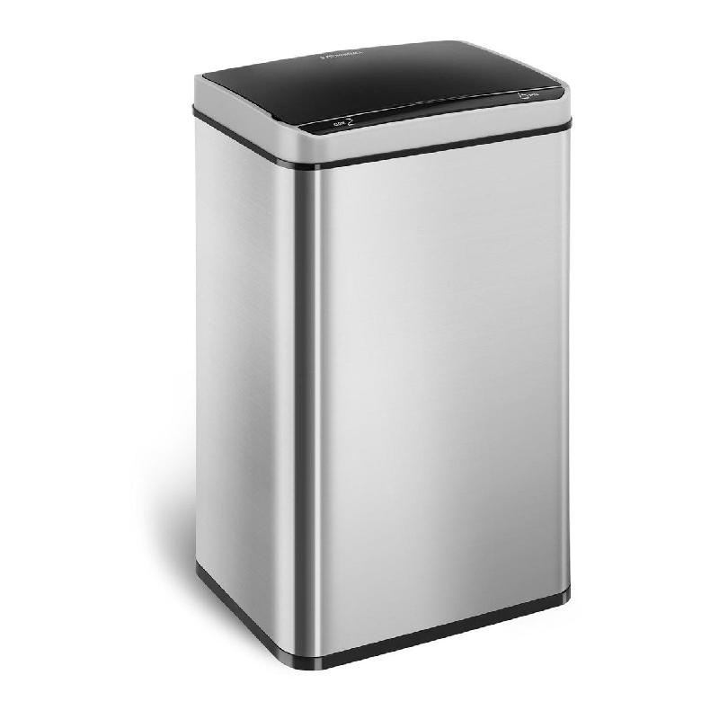 POUBELLE AUTOMATIQUE CUISINE 60 LITRES CARRÉE ACIER INOXYDABLE 14_0003108_0