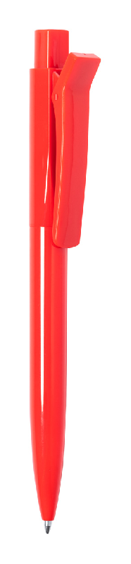 Stylo bille en plastique ABS - clip spécial - encre bleue - couleur rouge - 13g_0