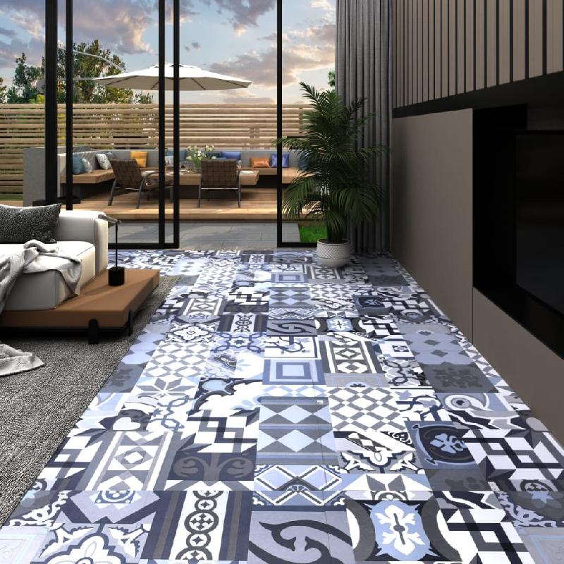 Vidaxl planche de plancher autoadhésif pvc 5,11 m² motif coloré 146613_0