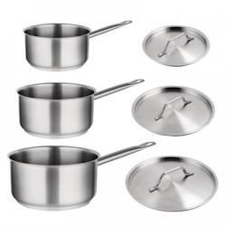 Vogue Set de 3 casseroles inox avec couvercle, 900 ml, 1,5 Litres, 3 Litres - 5050984272073_0