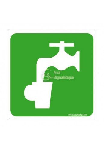 3057-CA-V-130 - Signalisation sécurité travail - Panneau eau potable vert - AUA Signalétique - 130x130 mm_0