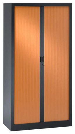 ARMOIRE PORTES RIDEAUX ANTHRACITE MERISIER 180 X 90 CM