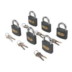 Cadenas Interchangeables 50 mm - Lot de 6 - Sécurisez Vos Effets Personnels - Silverline - gris 5024763178252_0