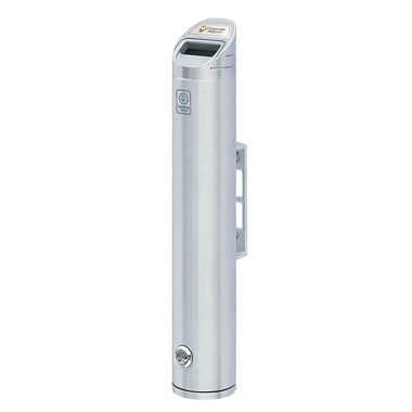 Cendrier mural tube biseauté en aluminium brossé - 2L - Référence 8206597_0