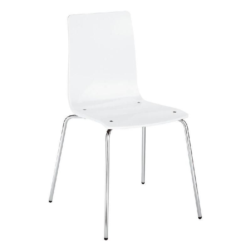 CHAISE VISITEUR EMPILABLE KENT DESIGN - EN POLYCARBONATE - HAUTEUR DOSSIER 41 CM - COULEUR BLANC (PRIX À L'UNITÉ)