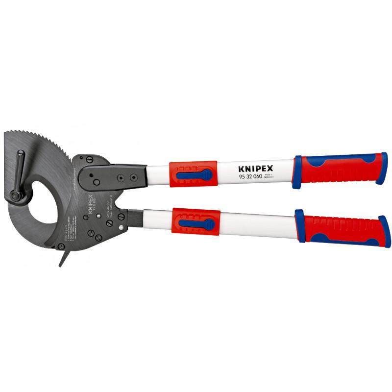 Coupe-câbles à cliquet 630mm - Cu/Al Ø60mm/740mm² - Bras télescopiques - KNIPEX | 95 32 060_0