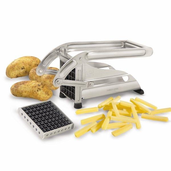 Coupe-frites ménager inox - Louis Tellier - Ventouse et 2 grilles 8 mm / 10 mm_0