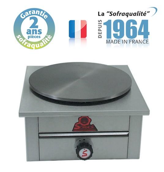 Crêpière gaz professionnelle - 1 plaque en fonte FG 200 - diamètre 400 mm - modèle 20066_0