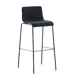 Décoshop26 - Tabouret de bar x1 design moderne empilable assise en tissu noir et 4 pieds métal noir 10_0004957 - noir 3000252382494_0