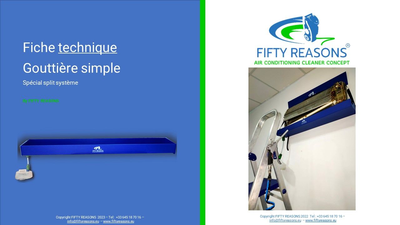 Gouttière simple spéciale split - Récupérateur eaux de lavage pour climatiseurs - ABS 3 mm avec bidon accordéon 5L_0