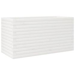 Helloshop26 - Jardinière bac lit surélevé plantes fleurs terrasse jardin 90 x 40 x 45,5 cm bois de pin massif blanc 02_0037977 - 3000217646852_0