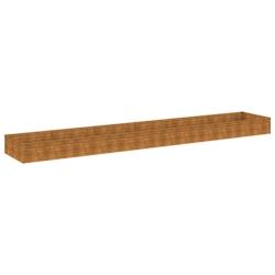 Helloshop26 - Jardinière bac lit surélevé plantes fleurs terrasse jardin de jardin 579 x 100 x 36 cm acier corten marron 02_0039460 - 3000218494681_0