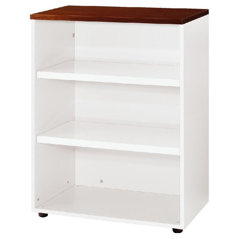 MEUBLE MI-HAUTEUR ACTUAL SANS PORTES - H.102 X L. 80 X P. 47 CM - CORPS BLANC - TOP WENGÉ