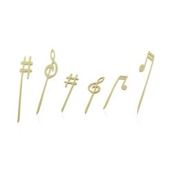 Packnwood FHC - 1000Pcs - Pique bambou avec une extrémité décor musique - H120mm - Bambou 210BBZIK120_0