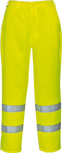 Pantalon haute visibilité en poly-coton jaune E041 - CE - UPF 50+ - bandes réfléchissantes - taille M_0