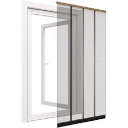 Rideau moustiquaire pour porte fenêtre en fibre de verre 4 lamelles - 100x220 cm Easy Life - gris 4052329000571_0