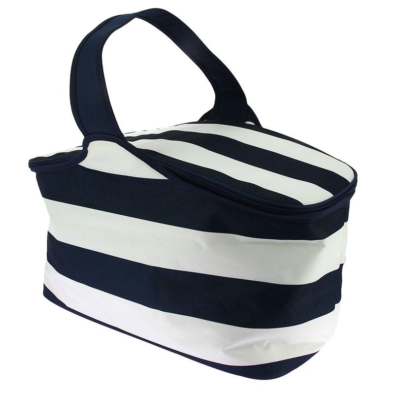 Sac de plage isotherme rayé bleu et blanc -_0