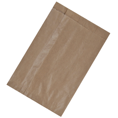 Sac papier kraft brun vergé - Sans impression - 0.5 kg - Dimensions 14 + 9 x 21 cm - Épaisseur 36 g_0