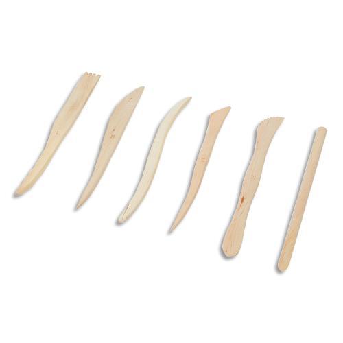 SACHET DE 6 EBAUCHOIRS EN BOIS ASSORTIS O COLOR