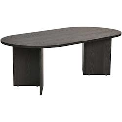 Table basse ovale en aggloméré Sable bois noir Hanah Home - 8684283756834_0