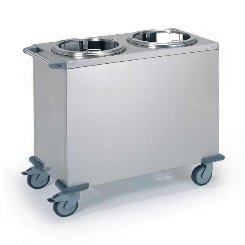 Tournus CHARIOT ASSIETTES NIVEAU CONSTANT neutre, 2 piles d'assiettes (couvercle en option) dimensions hors tout 960 x 485 mm hauteur 900 mm - gris in_0