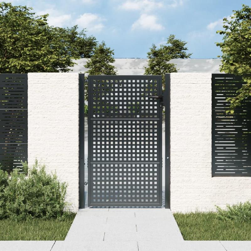 Vidaxl portail de jardin anthracite 105 x 200 cm acier 154562_0