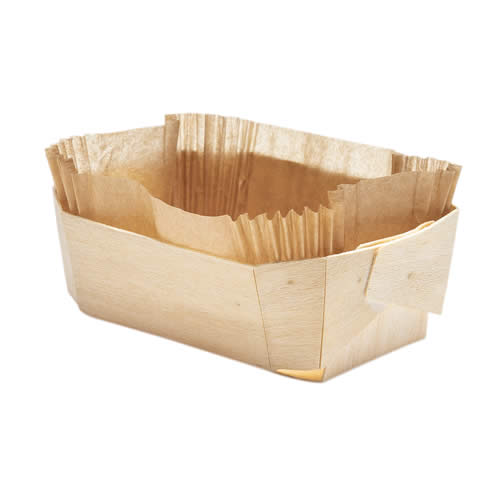 400 barquettes de cuisson en bois avec papier siliconé - 140x90x45 mm - biodégradables et fabriquées en France_0