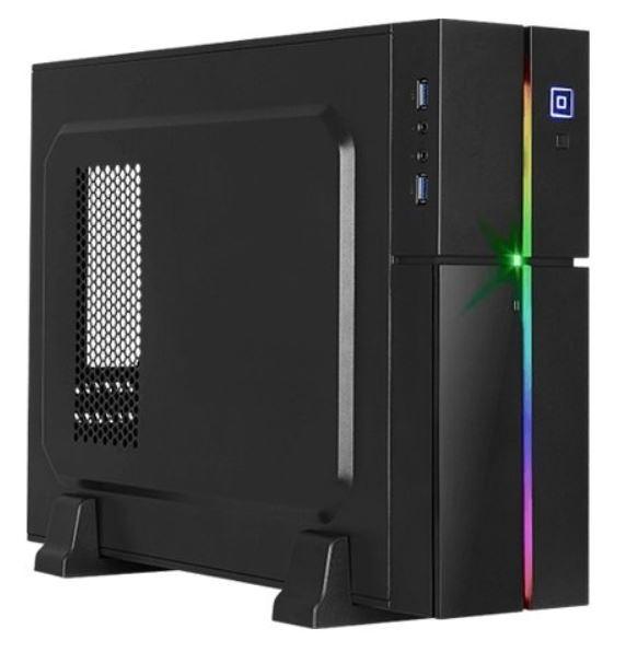 AEROCOOL PLAYA - Boîtier PC Slim Micro-ATX avec modes RGB 13, position horizontale ou verticale, acier noir_0