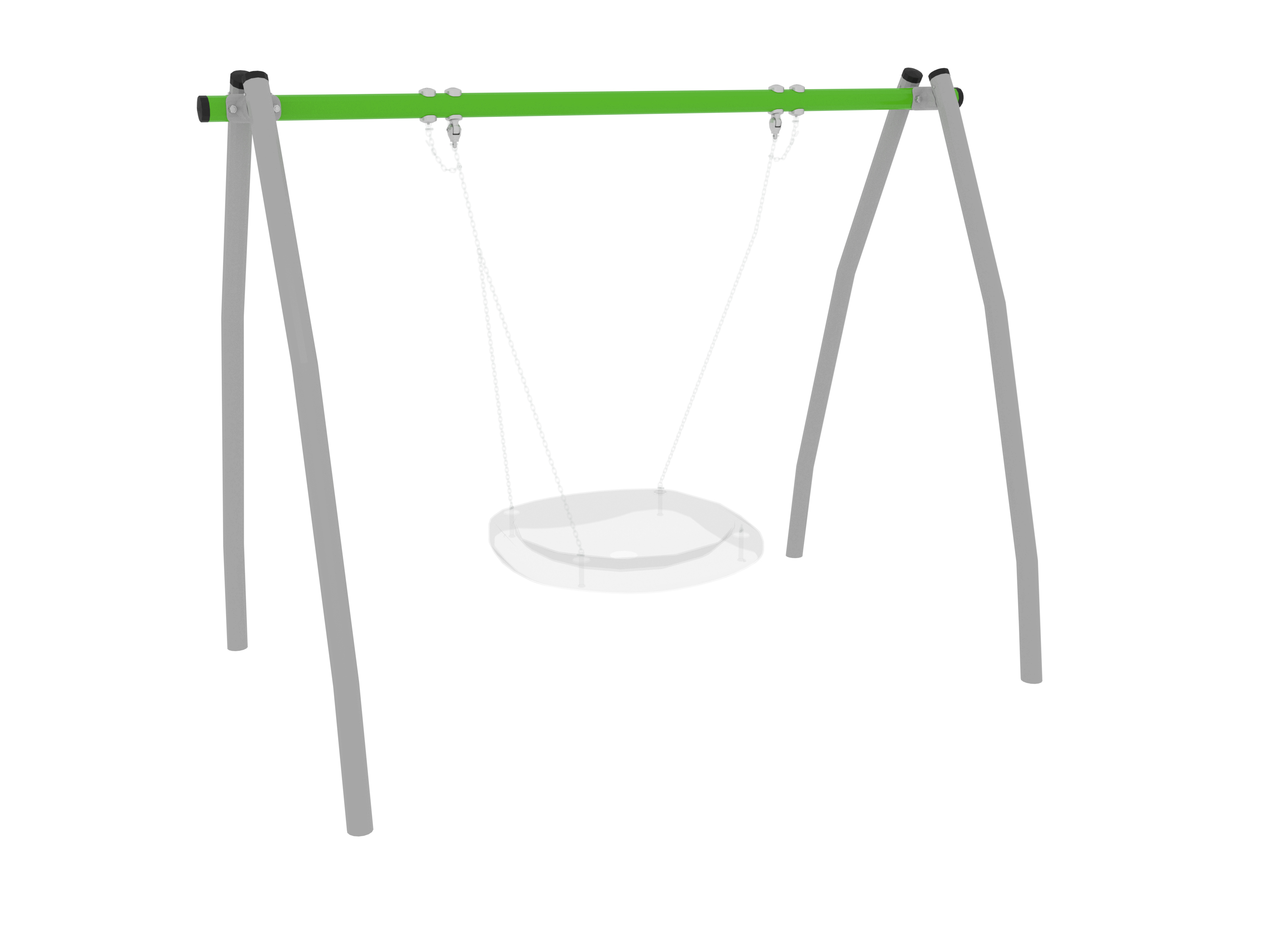 Balançoire Omega - Steel Post pour aires de jeux - Vert - Scellement béton - réf 8057786 - Hags_0