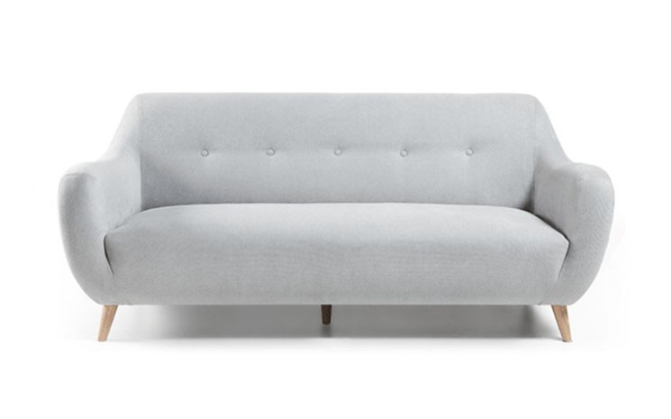 Canapé scandinave en tissu - 3 places - ben gris - pieds en bois naturel_0