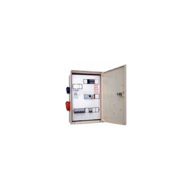 COFFRET DE DISTRIBUTION CHANTIER AVEC 4 PRISES MONOPHASÉ 16A IP44 SEIFEL 74830