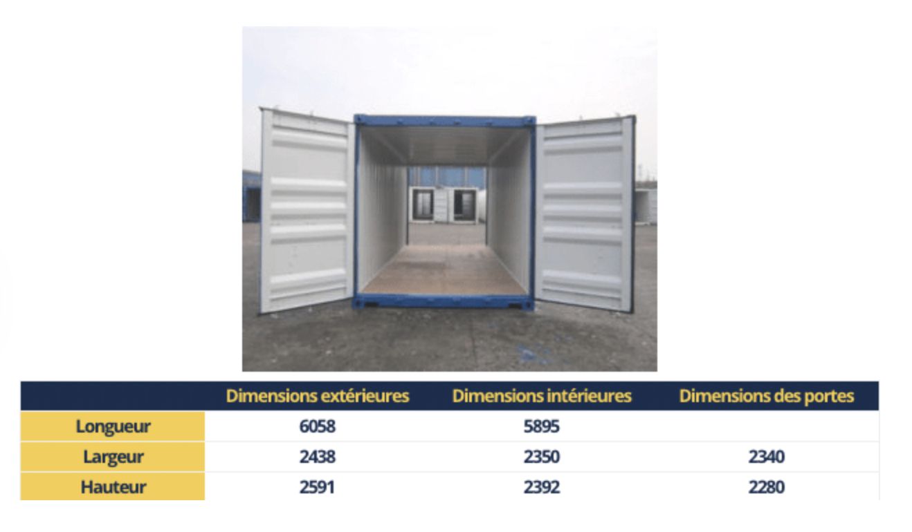 Container maritime 20 pieds Double Door - Premier Voyage - Acier Corten et contreplaqué marine_0